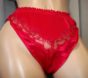 Vtg Victoria's Secret String Bikini Thong Satin Panty S Nwot - Picture 1 of 4