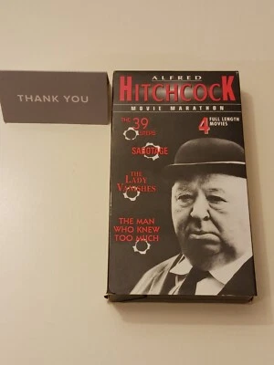 Alfred Hitchcock Movie Marathon VHS  The 39 Steps 4 Full Length  Movies 1995 - Image 1 of 4