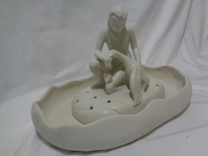 Gorgeous Van Briggle Maiden Nude with Goose Flower Frog & Console Art Noveau - Picture 1 of 19