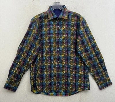 Bugatchi Uomo Button Up Dress Shirt Mens Small Classic Fit Long Sleeve - Image 1 of 4