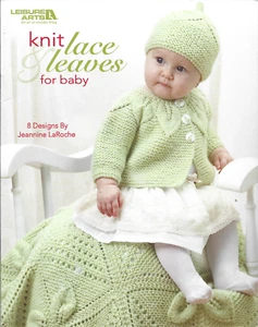Leisure Arts Knit Lace & Leaves for Baby-8 Designs by Jeannine LaRoche - Picture 1 of 1