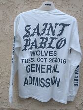 Kanye West Saint Pablo Wolves General Admission 2016 Long Sleeve Shirt Sz medium