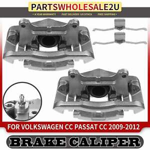 2x Front LH & RH Brake Caliper w/ Bracket for Volkswagen CC Passat CC 2009-2012