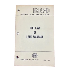 The Law Of Land Warfare Vintage Army Field Manual FM 27-10 1959 - Picture 1 of 4