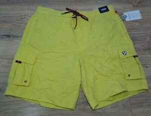 Cremieux Size Large Citrine New Men's Cargo Swim Trunks Board Shorts - Picture 1 of 12