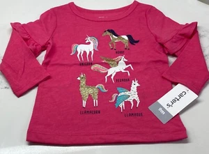 Baby Girl Horse & Unicorn Top Shirt Carter's 9 Months - Picture 1 of 2