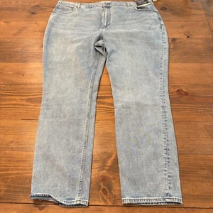 Abercrombie Slim Straight Ultra High Rise Jeans Size 36 / 22 Light Wash Denim - Picture 1 of 9