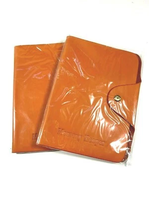 2 件装 真皮革相册 20 - 3 3/4 英寸 x 5 3/4 英寸照片 - 橙色 — 第 1/4 张图片