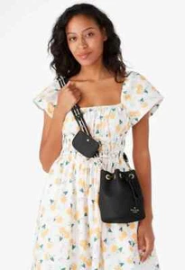 Neu mit Etikett Kate Spade Rosie Mini Eimer Geldbörse schwarz Leder KC740 $ 359 Staubbeutel FS - Bild 1 von 8