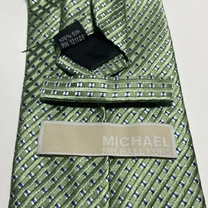 Michael Kors Krawatte grün Rautenmuster 100 % Seide 58”/3,5” - Bild 1 von 3