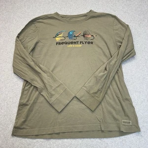 Life is Good Frequent Flyer Fishing Shirt Crusher Lite Tee Long Sleeve Size M - Picture 1 of 11