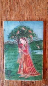 ANTIQUE 19THC PORTRAIT MINIATURE PAINTING INDO PERSIAN MUGHAL PRINCESS ROYALTY - Picture 1 of 5