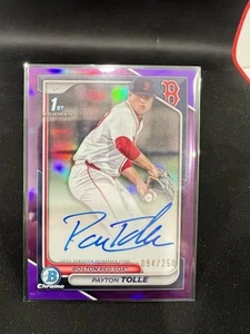 2024 Bowman Draft Payton Tolle Chrome Auto Purple Refractor 1st #/250 - Picture 1 of 2
