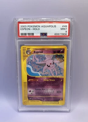 Pokemon 2003 Aquapolis E Reader Espeon Holo H9/H32 PSA 9 MINT Low Pop - Image 1 of 2