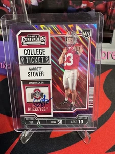 2024-25 Panini Ohio State NIL - Garrett Stover College Ticket Purple Auto /50 - Picture 1 of 2