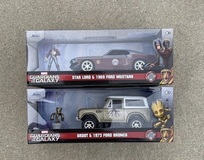 Jada Marvel Guardians of the Galaxy Groot & Star Lord Ford Bronco & Mustang Set - Image 1 of 3