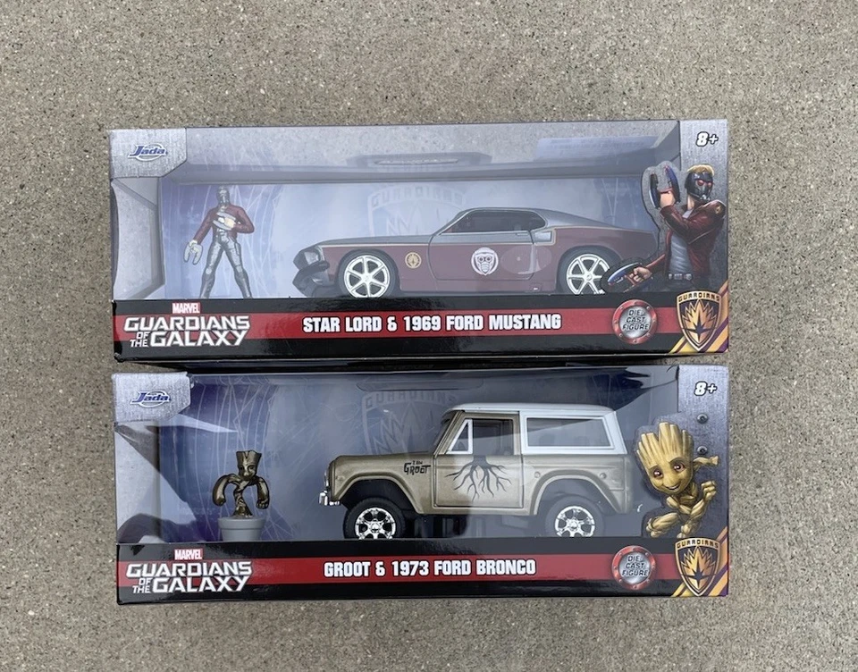 Jada Marvel Guardians of the Galaxy Groot & Star Lord Ford Bronco & Mustang Set - Image 1 of 3