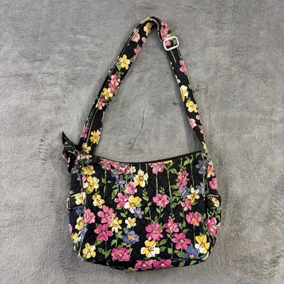 Vera Bradley Purse Hipster Bag Zip Crossbody Midnight Wildflowers Floral Quilted - Image 1 of 4