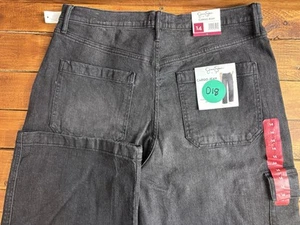 Jessica Simpson Cargo Jeans Women 14 (Fits 38x31) Black Denim Wide Leg Baggy NEW - Picture 1 of 8