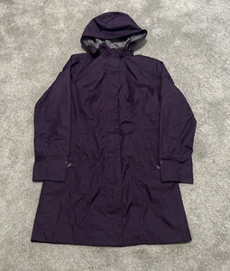 Chaqueta Eddie Bauer Talla S Púrpura Abrigo de Lluvia Cortavientos Larga Con Capucha Cremallera Para Mujer - Imagen 1 de 6