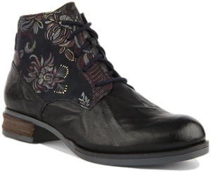 JOSEF SEIBEL Mujer Sanja 10 Cordones Botas Floral Lateral Azul Marino Talla UK 3 - Imagen 1 de 12