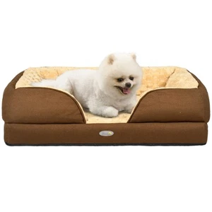 PawHut Dog Bed Calming Pet Bed Dog Mattress for Small Dogs - Brown - Picture 1 of 11