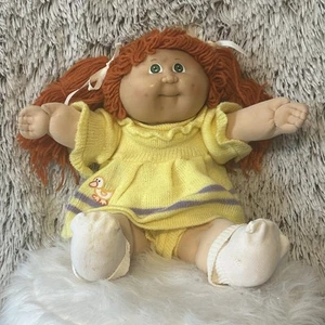 Molde de cabeza vintage Cabbage Patch muñeca pelo naranja ojos verdes #3 ropa original - Imagen 1 de 13