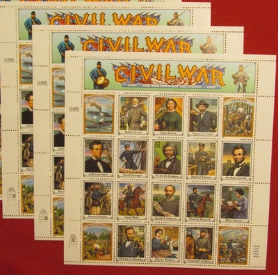 Three Sheets x 20 = 60 of American CIVIL WAR 32¢ US Postage Stamps. USA Sc 2975 - Image 1 of 4