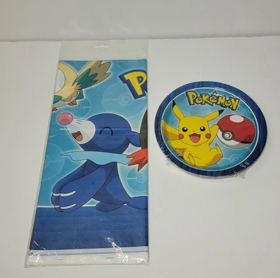 Cubierta de mesa de plástico Pokemon 54"x96" y 8 - 7" placas Pikachu Foto 1 de 2