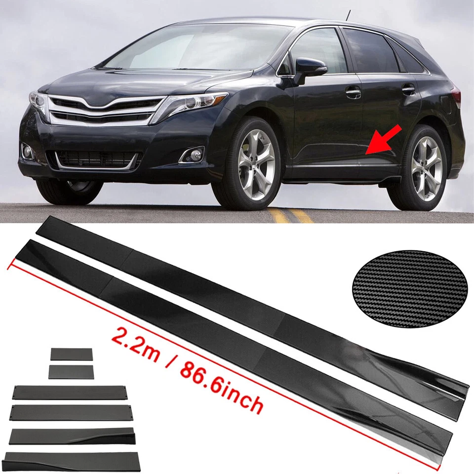 Carbon Fiber 86.6inch /Side Skirt Extensions Rocker Panel For Toyota-Venza-2013 - Image 1 of 4