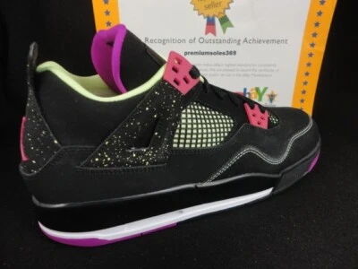 Nike Air Jordan 4 Retro 30TH GG Black / Fuchsia Sz 9.5Y-Womens Sz 11, 705344-027 - Image 1 of 4