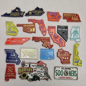 20 US State Vintage Refrigerator Rubber Die Cut Magnets - Picture 1 of 7