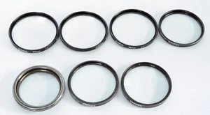 Lot of 7 Vintage Close-Up Lens Filters 58mm, 55mm Sunpak, Croma - Picture 1 of 2