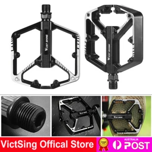 9/16 in Premium Bike Pedals MTB Mountain Road Bike Flat Pedal w/ Sealed Bearings - Picture 1 of 13