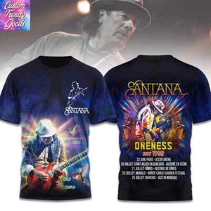 Unisex 3D Carlos Santana Oneness 2025 Tour Fan Gifts T-Shirt Full Size XS-5XL - Picture 1 of 2