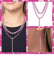 Collar Paparazzi Champagne Rosa Noche Nuevo con Etiquetas - Imagen 1 de 1
