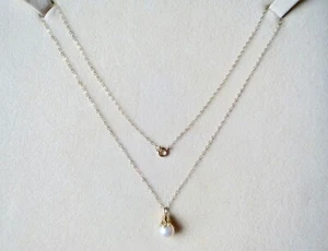 14 Karat Gelbgold Kette Halskette & Perlenanhänger 1,20 Gramm - Bild 1 von 18