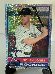 Nolan Jones Silver Sparkle Refractor 2025 Topps Heritage #139 Colorado Rockies - Picture 1 of 2