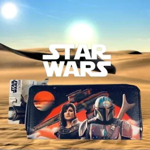 Disney Star Wars The Mandalorian Geldbörse mit umlaufendem Reißverschluss. Neu mit Etikett! NEU! - Bild 1 von 8