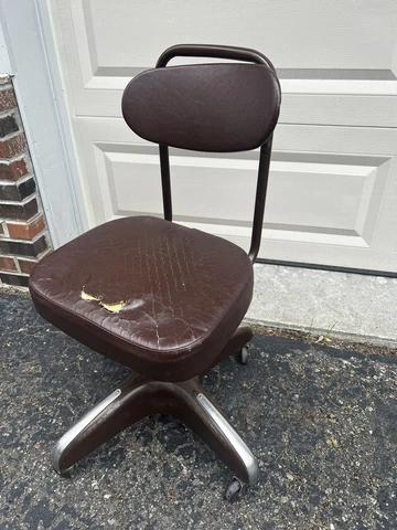 Vtg Industrial Drafting Stool Chair Art Deco Antique tanker swivel hamilton Cover