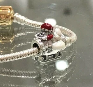 NEW Genuine Pandora Santa In Space Christmas Charm 797511ENMX Gifts Red Star ALE - Picture 1 of 12