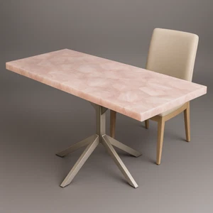 Luxury Rose Quartz Crystal Table Top – Handmade Coffee & Dining Table | Customiz - Picture 1 of 4
