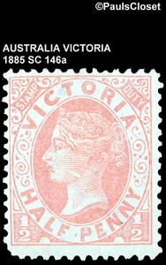 VICTORIA 1885 SC 146a QUEEN VICTORIA ½p SALMON MHR OG F/VF - Picture 1 of 2
