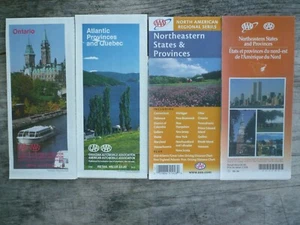 Assorted Lot of 4 AAA Road Maps For Canada and The Northeastern States 1991-2003 - Picture 1 of 5