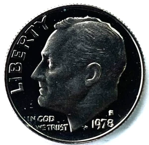 Moneda de diez centavos de prueba Roosevelt 1978 S 10c San Francisco - Imagen 1 de 3
