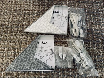 Juego de 2 IKEA STRALA Star Lámpara colgante Pantalla Luz colgante Cordones de copo de nieve, Bombilla Foto 1 de 4