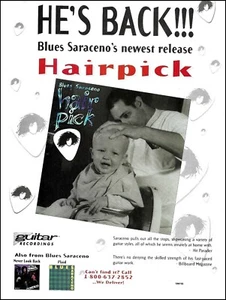 Álbum de púas Blues Saraceno 1994 anuncio grabaciones de guitarra impresión de anuncios - Imagen 1 de 3