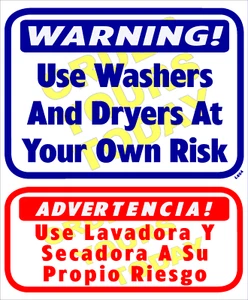 ?ADVERTENCIA! ¿Utilizas lavadoras y secadoras bajo tu propio riesgo? ?ADVERTENCIA! Usa La? -L804 - Imagen 1 de 1