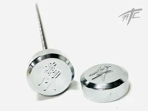 HAYABUSA CHROME SMOOTH KANJI ENGRAVED FRONT AXLE CAPS 1999-2007 SUZUKI HAYABUSA - Picture 1 of 7