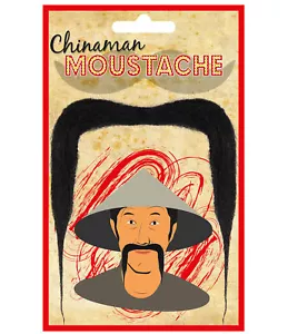 Chinaman Moustache - Fu Manchu Chinese Mandarin Dressup Oriental Tash Costume - Picture 1 of 1